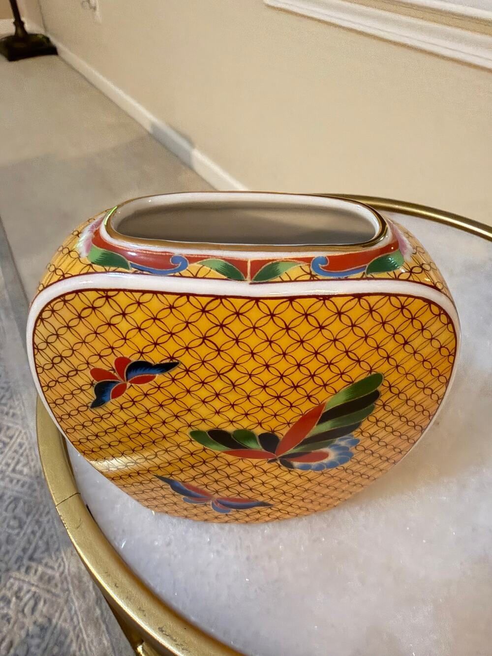 1981 Takahashi San Francisco Hand Decorated Cloisonné-Style Ceramic Vase – Japan